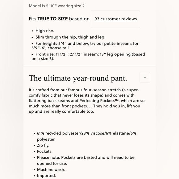 NWT J CREW New Cameron pant in four-season stretch in Navy - Picture 7 of 7